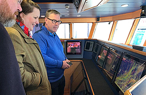 Fishing Minister inspects a fishing vessel at Peterhead Port