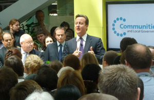 The Prime Minister addressing staff at DCLG