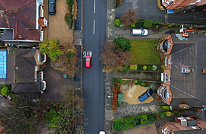 Aeriel view of a road