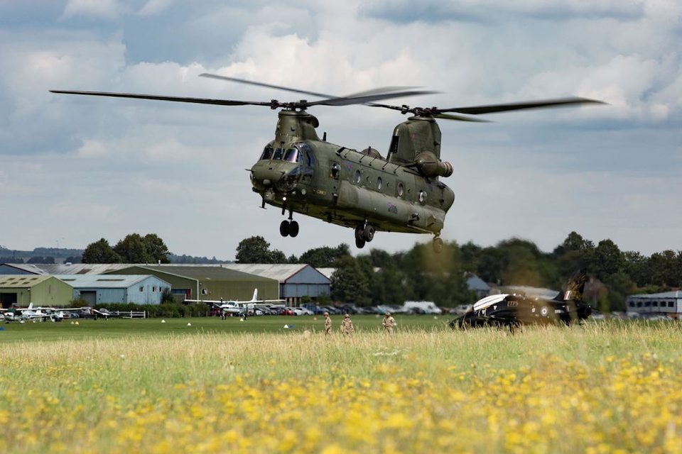 A Royal Air Force Chinook helicopter