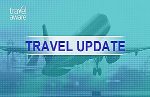 Travel Update with image of plane