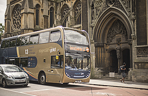 Image of a bus is use.