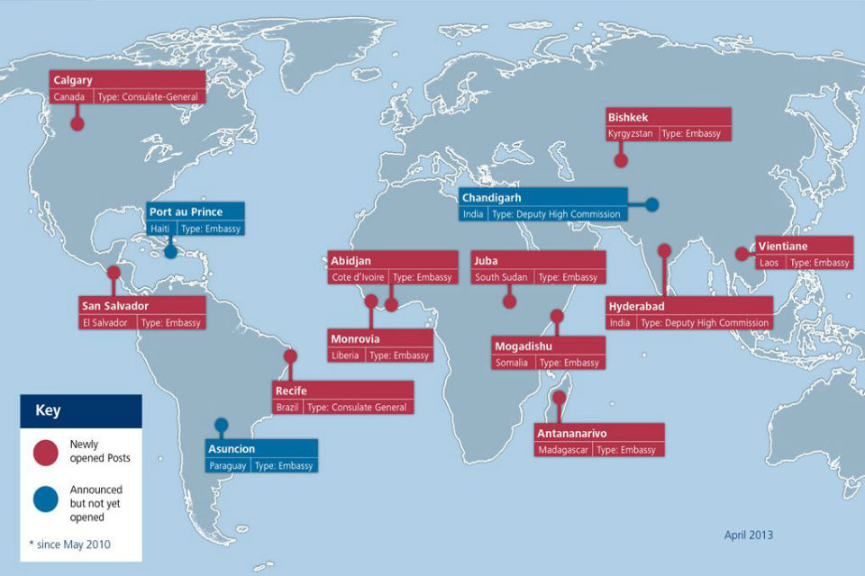 New diplomatic posts as of April 2013