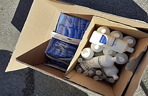 A box full of PPE