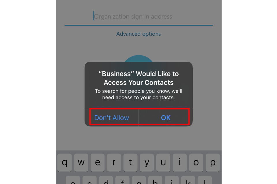 image shows Skype contact access request