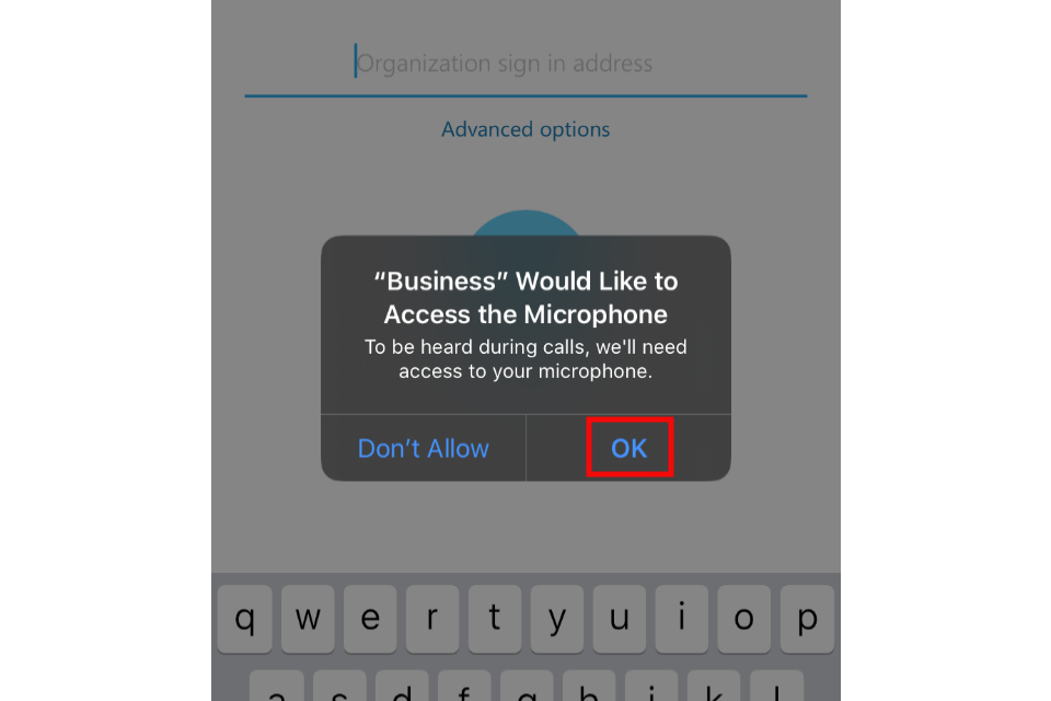image shows the Skype access request for mic