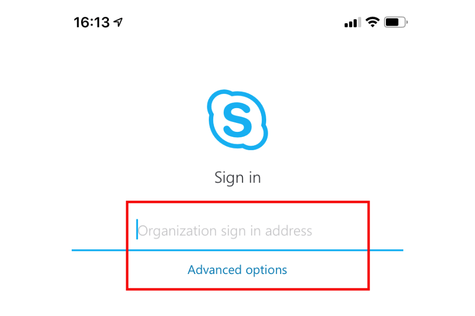 image show Skype sign in page