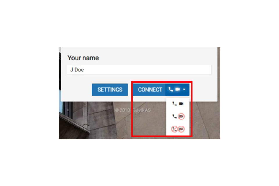 image shows the CVP sign-in screen with the options arrow highlighted in red