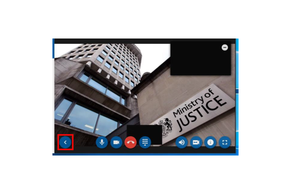 image shows the CVP room window with the arrow at the bottom highlighted in red