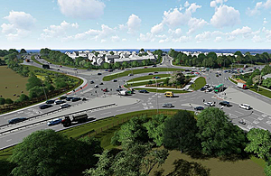 image showing how the Chowns Mill junction will look when completed