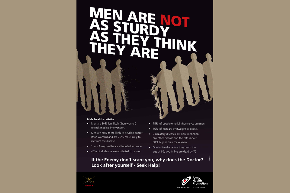 British Army men's health awareness campaign poster