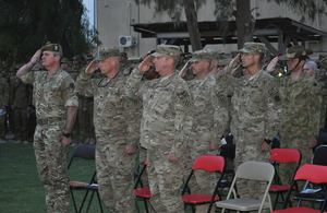 ANZAC Day commemorations at Camp Baker on Kandahar Airfield, southern Afghanistan [Picture: Crown copyright]