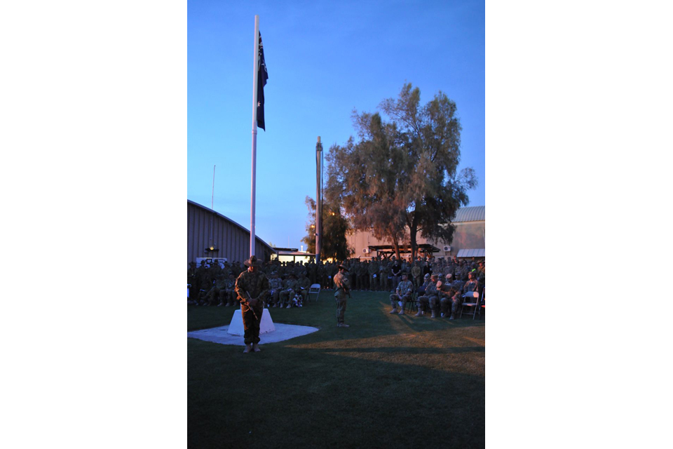 ANZAC Day commemorations at Camp Baker