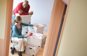 Couple moving in to a new home