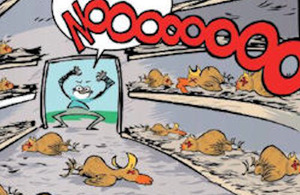 Image from the article in the comic about vaccination of chickens.