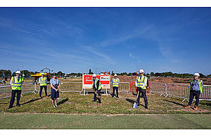 Kier and DIO cut the turf to mark the start of construction work for DIO’s new headquarters.
