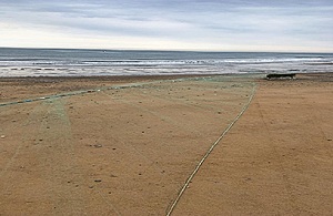 Image shows gill net seized at Lynemouth