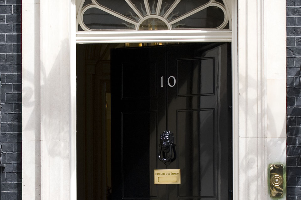 The door of Number 10 Downing Street