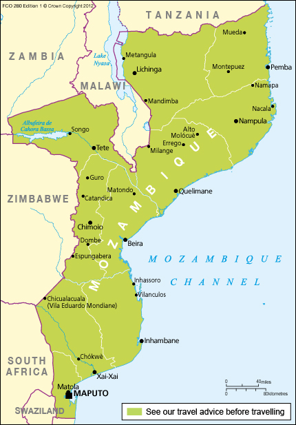 government travel advice mozambique