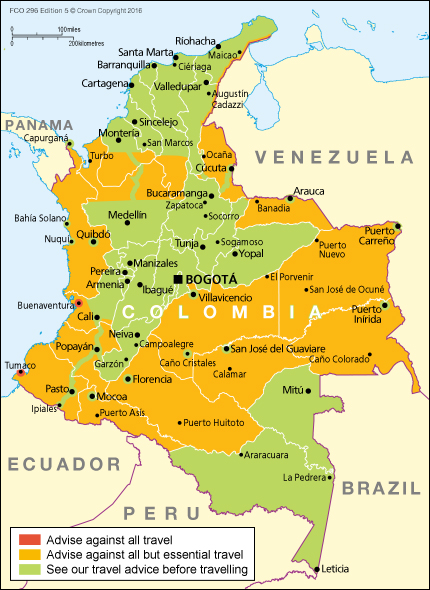 colombia travel advisory state department