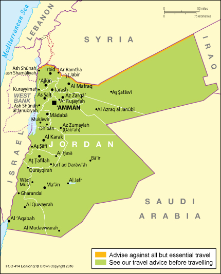 british travelling to jordan