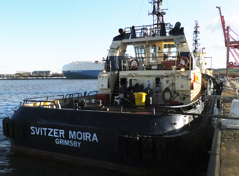 Photograph of the tug Svitzer Moira alongside