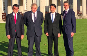 The Defence Secretary and Foreign Secretary met their Japanese counterparts at Greenwich Naval College.