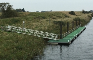 Landing stages on River Great Ouse