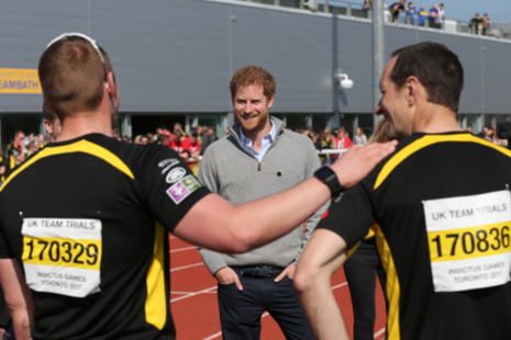 HRH Prince Harry meeting UK Team Hopefuls at the Invictus Games Team Trials 2017
