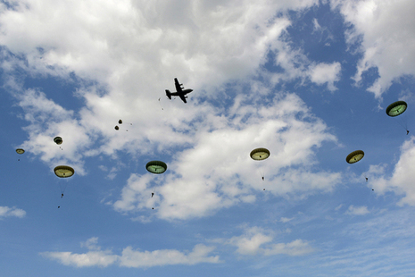 Military descend from the skies to mark D-Day 70