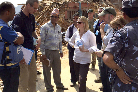 Justine Greening is visiting Nepal to see how UK aid is helping earthquake survivors on the ground. Picture: Zoe Paxton/DFID