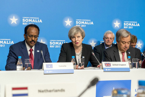 Prime Minister Theresa May speaking at the London Somalia Conference 2017