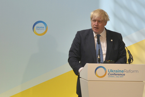 Foreign Secretary Boris Johnson speaking at the start of the Ukraine Reform Conference