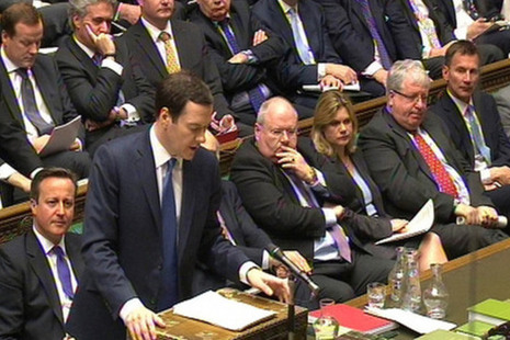 George Osborne giving his Budget speech in the House of Commons