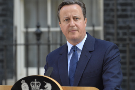 Prime Minister David Cameron giving his statement on Downing Street 