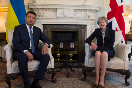Prime Minister Theresa May and Ukrainian Prime Minister Volodymyr Groysman