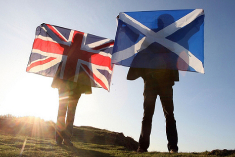 Great Britain and Scottish flags