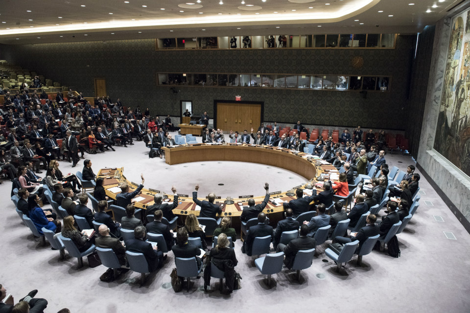 UN Security Council vote on draft resolution on Jerusalem. (UN Photo/Kim Haughton)