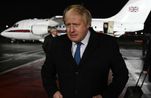 Boris Johnson arrives in Moscow