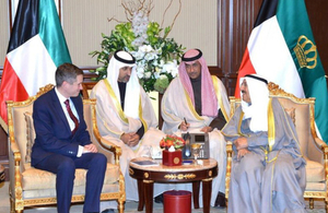 British Defence Secretary meeting with His HighnessThe Amir of Kuwait