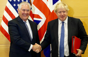 Foreign Secretary Boris Johnson and US Secretary of State Rex Tillerson.