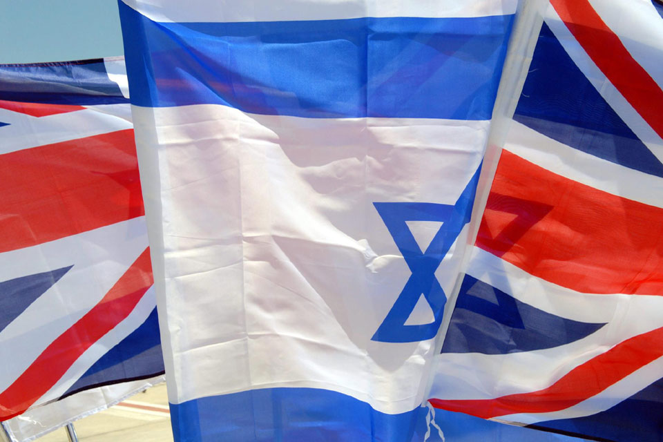 British and Israeli flags