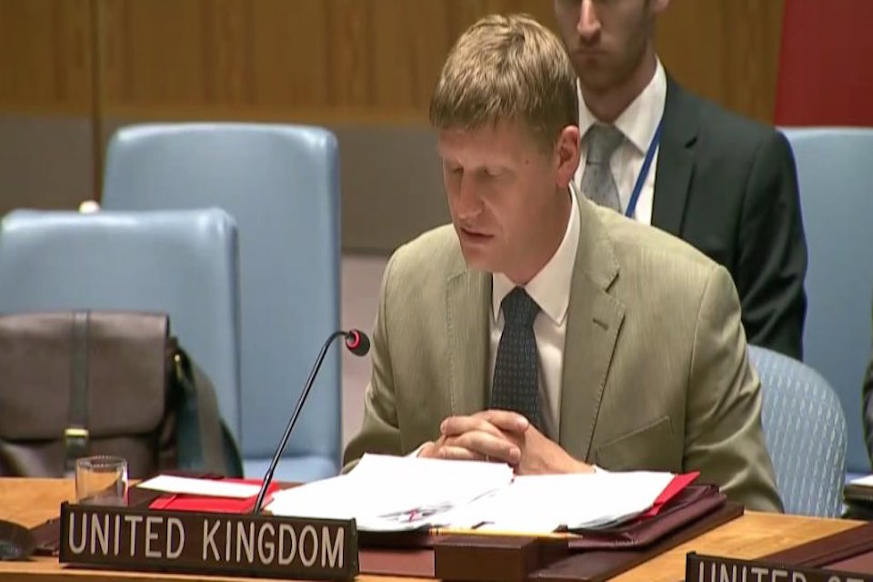 Jonathan Allen, Ambassador and DPR, at the UN Security Council