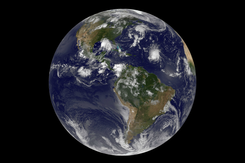 Earth from space (Credit: NASA/NOAA GOES Project)