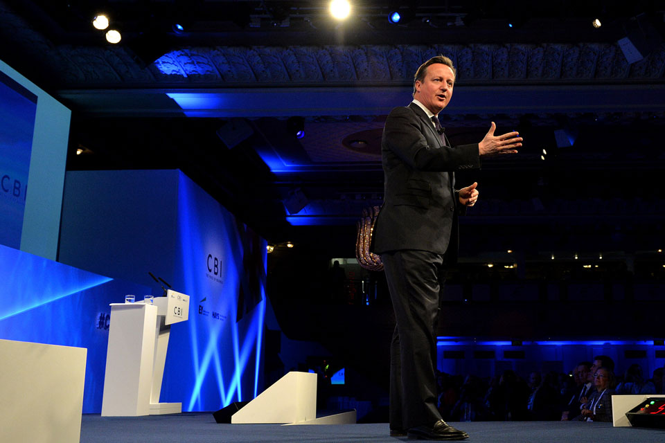 PM delivers a speech at CBI conference 2014