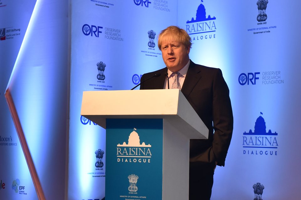 Boris Johnson, Raisina Dialogue - New Delhi