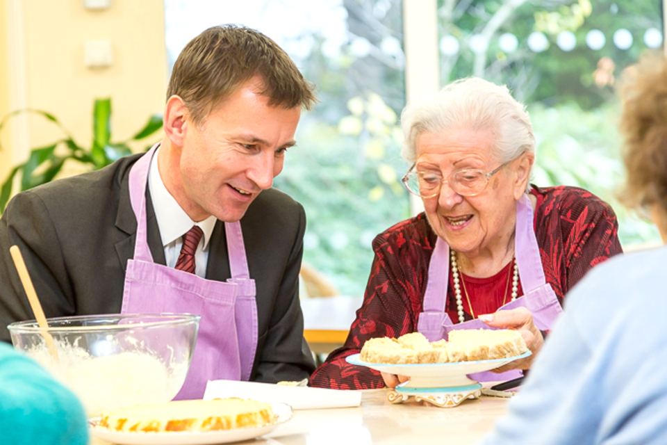 Jeremy Hunt with a person with dementia