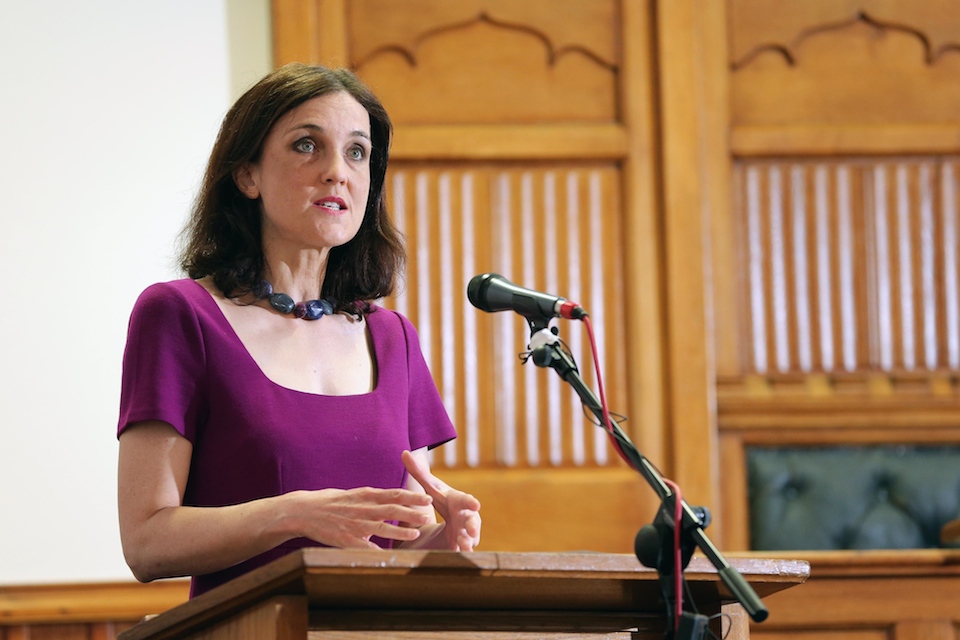Theresa Villiers at the Assembly Building