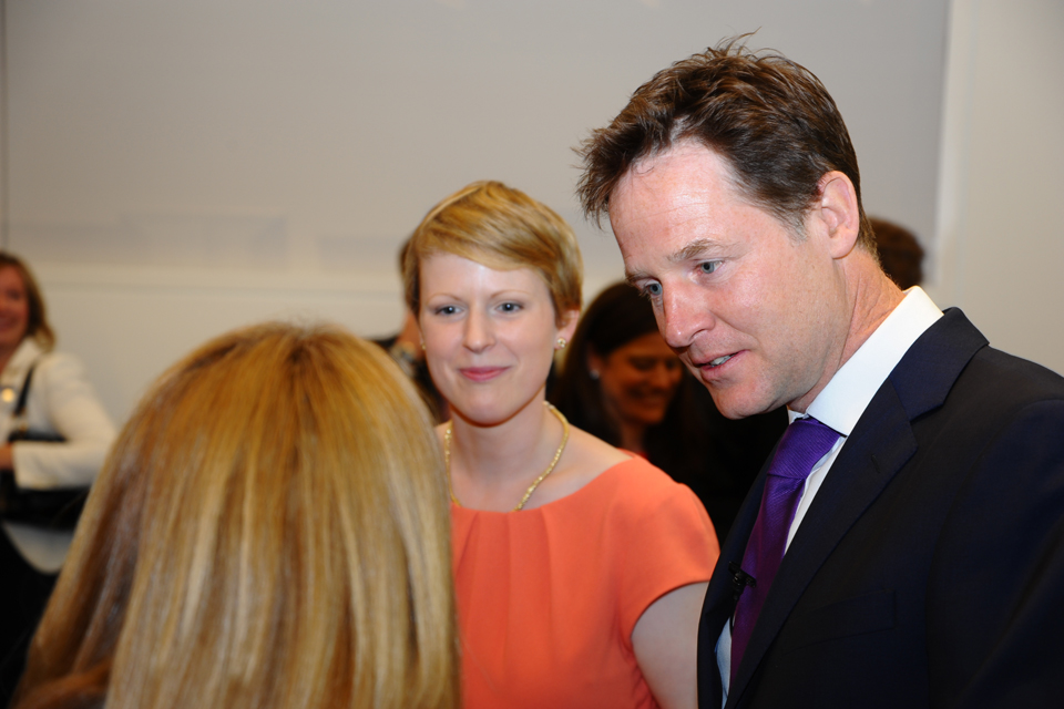 Nick Clegg at the launch of Cityfathers