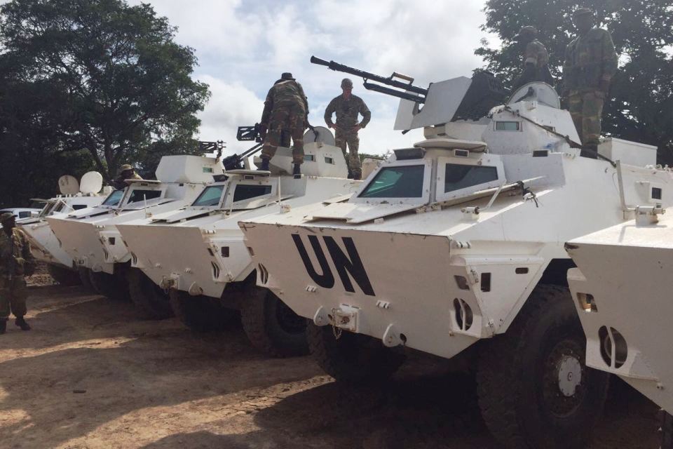 UN armoured vehicles
